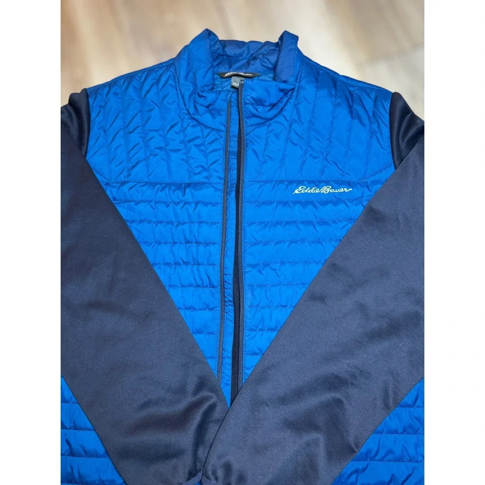 Eddie Bauer Mens Winter Outdoor Puffer Jacket Emberlite Hybrid Trueblue Size 2XL